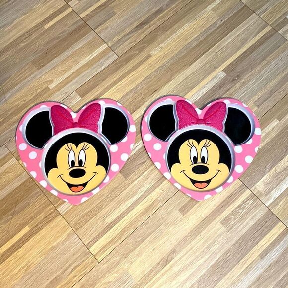 Disney Store Minnie Heart Shaped Plate COMPARTMENTS Glitter Bow CHILDS 9.5" euc - Picture 5 of 5